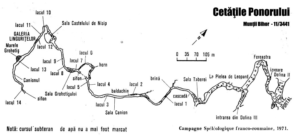 Cetatile Ponorului map Bihorului Mountains - Apuseni Nature Park