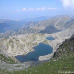 view with two of Retezat mountains lakes