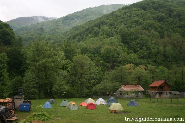 camping site in the National Domogled Park, Cerna Valley
