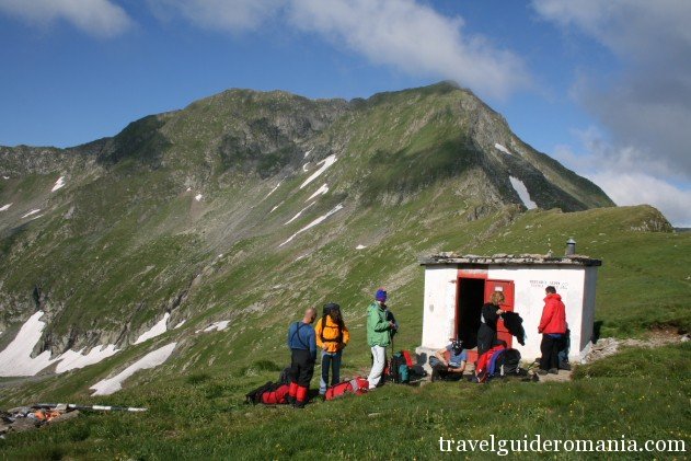 mountain refuge in Fagaras mountains near Moldoveanu peak mountain refuge in Fagaras mountains near Moldoveanu peak