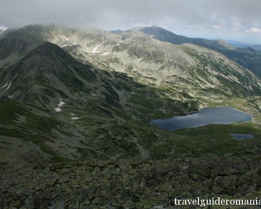 Trekking in Retezat Mountains Bucura lake seen from Bucura I peak