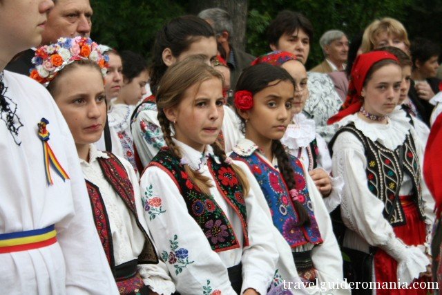 children dressed with traditional costumes customs and traditions in Romanian culture