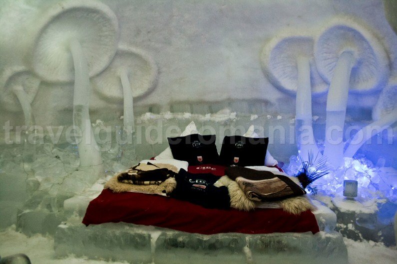 Decoration of a room at Balea Lac Ice Hotel Decoration of a room at Balea Lac Ice Hotel