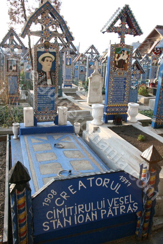 The tomb of Ioan Stan Patras - creator of The Merry Cemetery - Romania