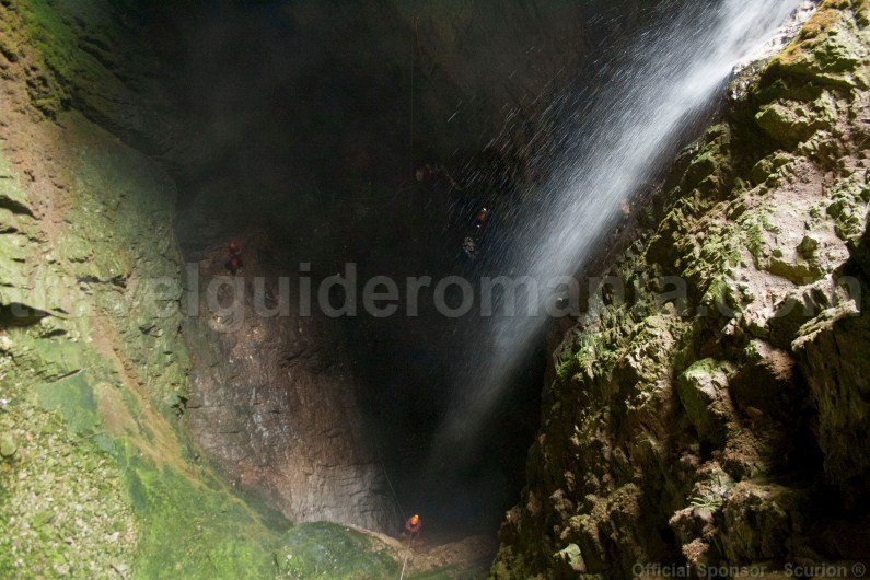 35m underground waterfall in Campeneasca Cave
