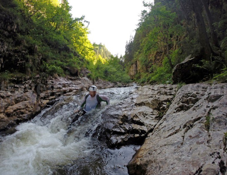 Body rafting in Somesul Cald gorges