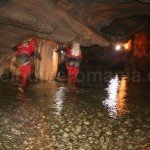 horizontal cave with underground water stream