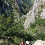 Climbing in via ferrata route – Turzii Gorge