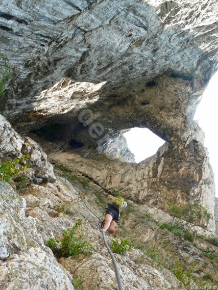 Via ferrata route in Turzii Gorge
