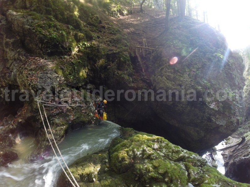 Canyoning techniques in Galbenei Gorges - Romania