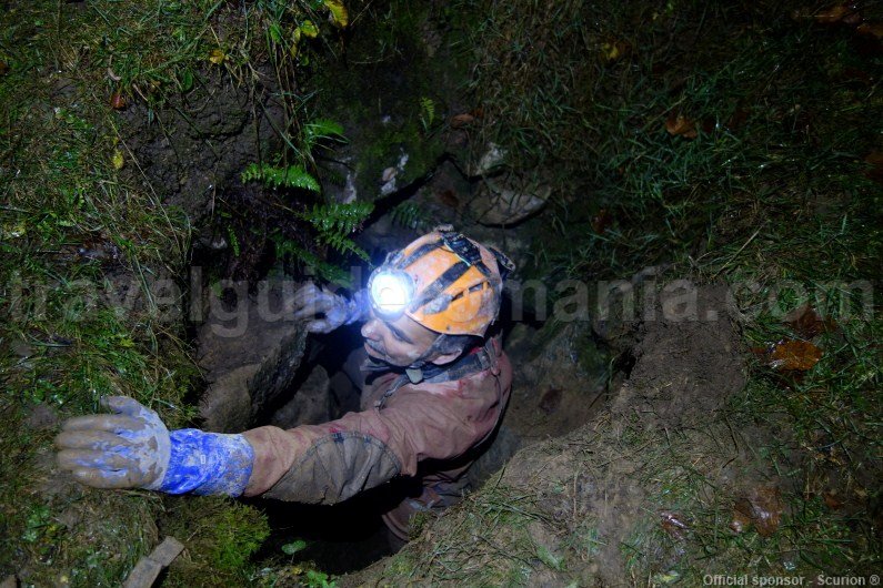 Entrance of V5 cave - deepest cave in Romania