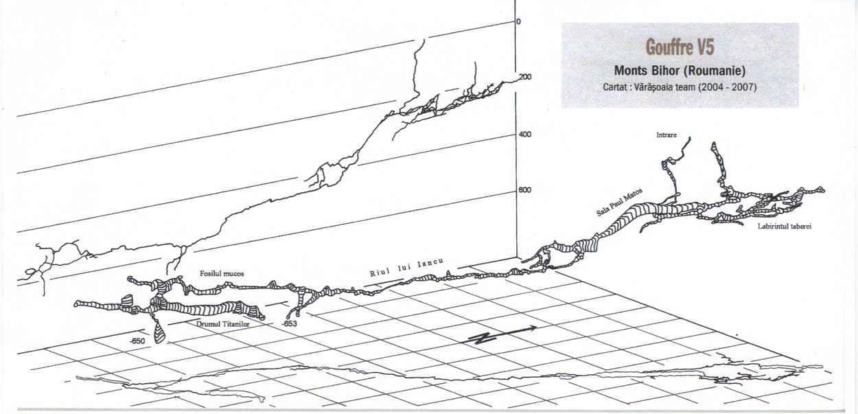 V5 cave map - Caving in Apuseni Mountains