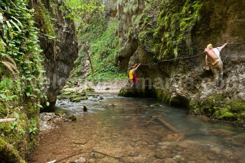 Via ferrata in Galbenei Gorges - Apuseni Mountains