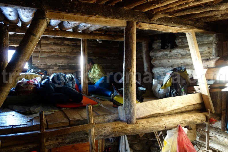 Inside Gugu shelter in Godeanu Mountains - Romania