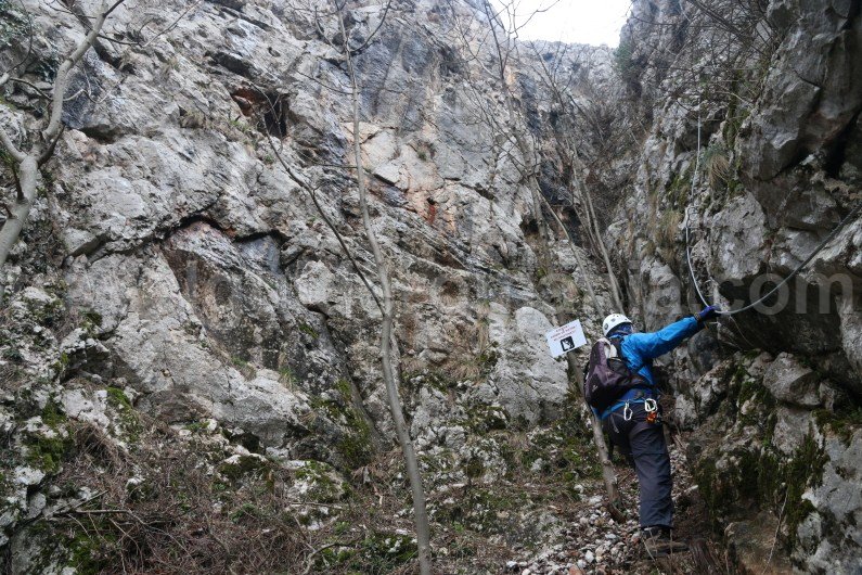 Entrance of via ferrata route from Vadu Crisului