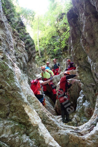 Descending the third vertical Mountaineering in Romania near Brasov