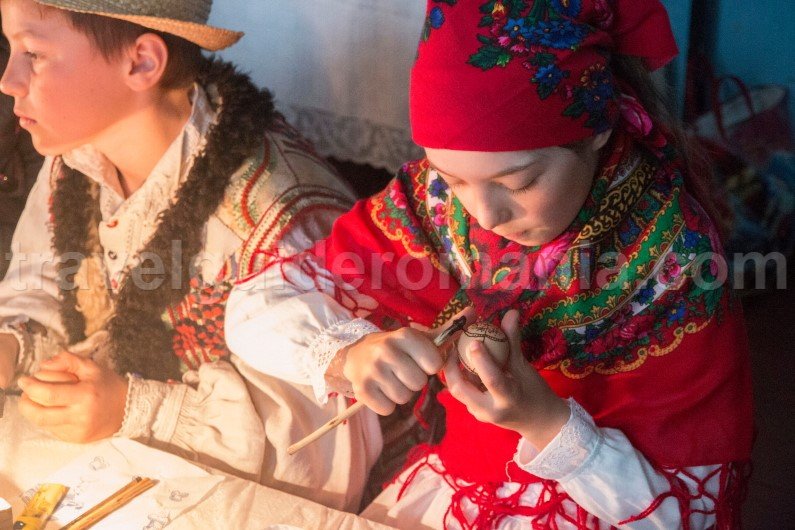 Traditional technique of decorating eggs in Romania
