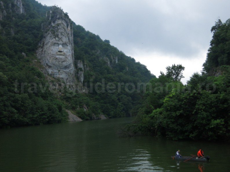 the statue of Decebal mraconia river danube gorges